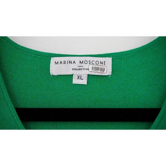 Marina Moscone Green Knit Sheath Dress Sz XL - Picture 6 of 7